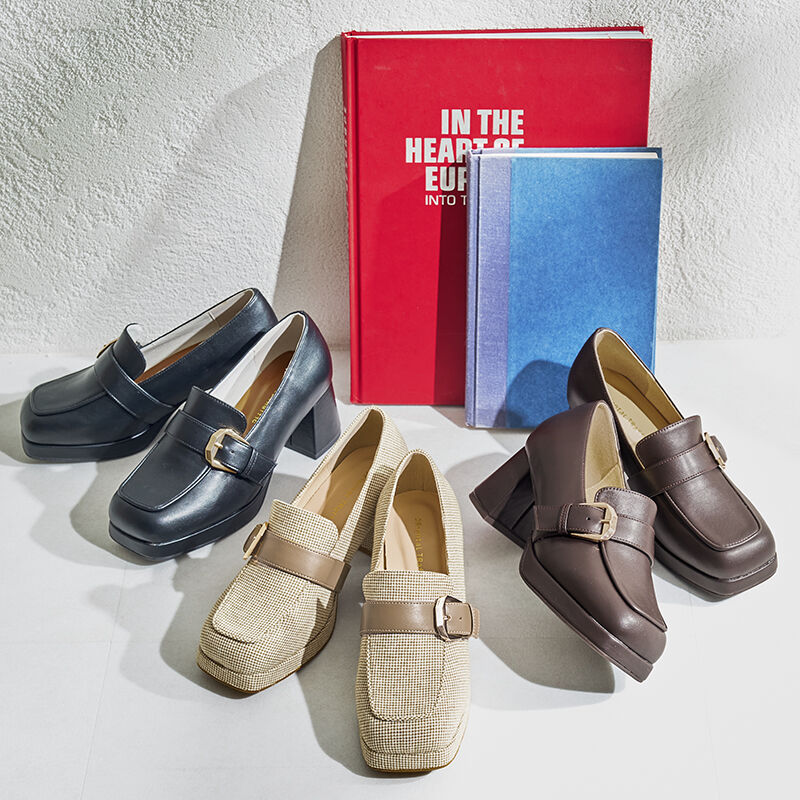 ORiental TRaffic「●2026春夏新作●プラットフォームベルトローファー/61103」|パンプス|KHAKI