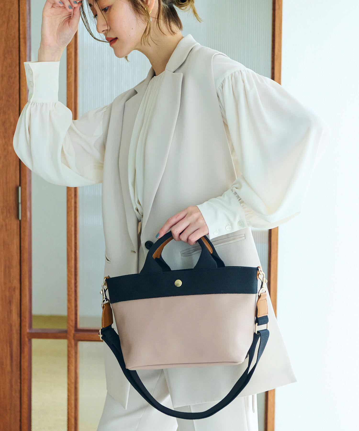 TOPKAPI BREATH「【Breath TOPKAPI】RIPPLE リプル ショルダー付き 2way トート バッグ S 撥水」|トートバッグ|