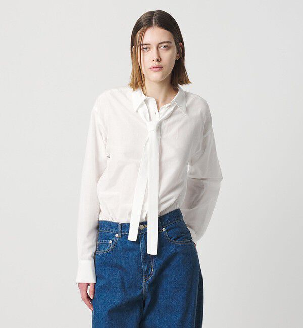 AEWEN MATOPH「＜AEWEN MATOPH＞コットンシルク ボウタイシャツ ‐ ウォッシャブル ‐」|シャツ・ブラウス|