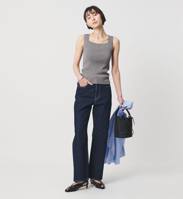 UNITED ARROWS「リブ スクエア キャミソールニット ‐ウォッシャブル‐」|タンクトップ|