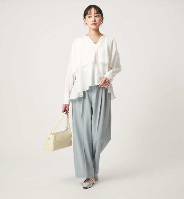 UNITED ARROWS green label relaxing「［size SHORTあり］ボイル レイヤー ギャザー ブラウス」|シャツ・ブラウス|