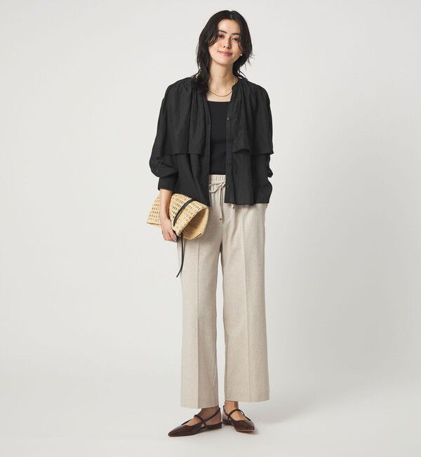 UNITED ARROWS green label relaxing「［size SHORTあり］ボイル レイヤー ギャザー ブラウス」|シャツ・ブラウス|