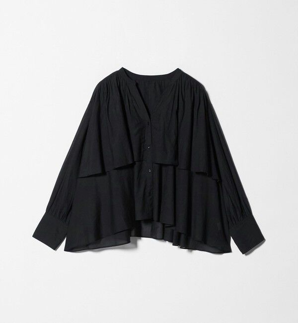 UNITED ARROWS green label relaxing「［size SHORTあり］ボイル レイヤー ギャザー ブラウス」|シャツ・ブラウス|