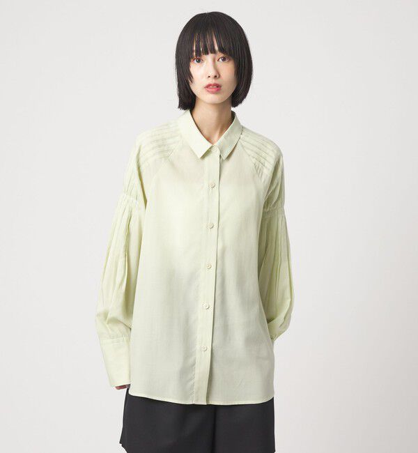 EMMEL REFINES「＜EMMEL REFINES＞EM ソデタック オーバーシャツ」|シャツ・ブラウス|LIME