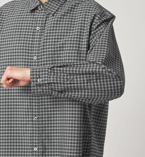 STEVEN ALAN「＜Steven Alan＞ ドレープ オックス チェック レギュラーカラー シャツ LOOSE」|シャツ・ブラウス|