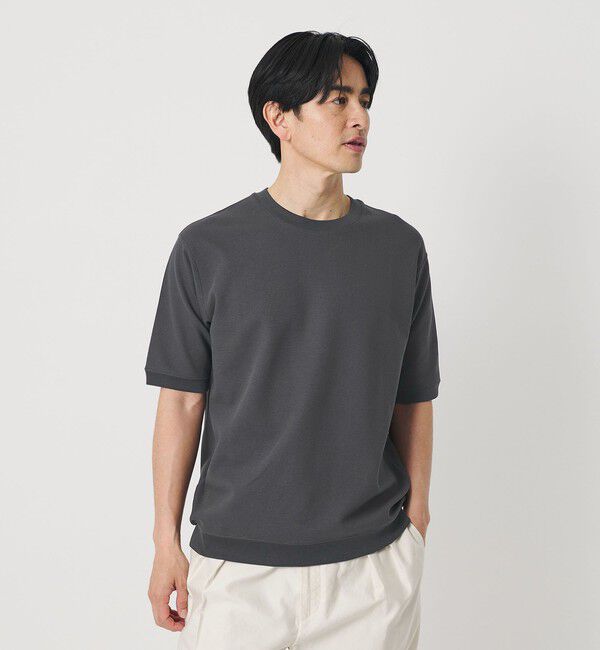 BEAUTY&YOUTH UNITED ARROWS「ライト ダブルフェイス ジオメ クルーネック Tシャツ 抗菌防臭」|Tシャツ・カットソー|