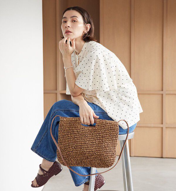 BEAUTY&YOUTH UNITED ARROWS「ペーパー スクエア レザーハンドル ショルダーバッグ 2WAY」|ショルダー・メッセンジャー|