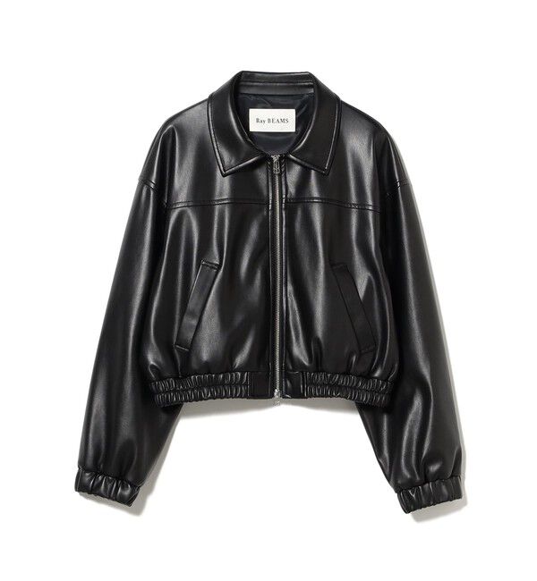 Ray BEAMS 「フェイクレザー ジップ ブルゾン」|ブルゾン・スタジャン|