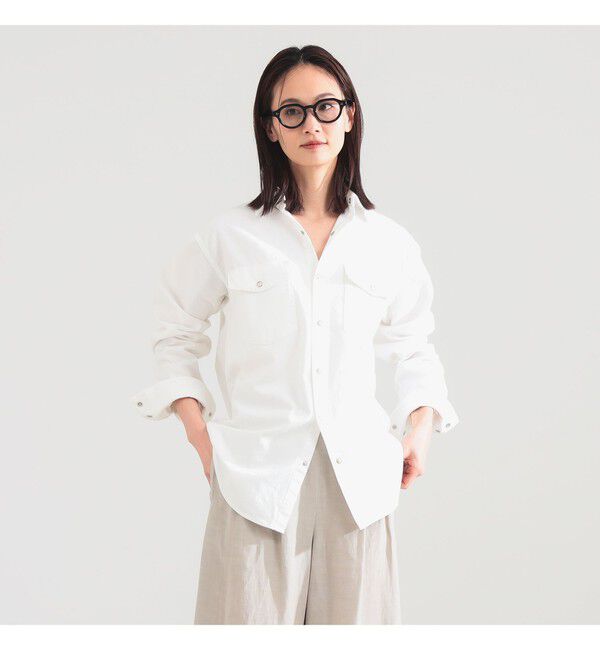 Demi-Luxe BEAMS 「AK+1 / 8オンス ウォッシュド シャツ」|シャツ・ブラウス|WHITE