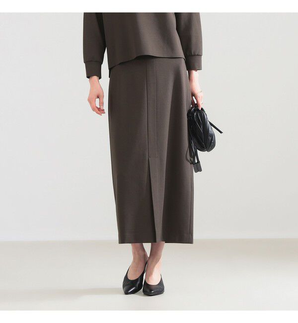 Demi-Luxe BEAMS 「ポンチ フロントスリット スカート」|スカート|KHAKI