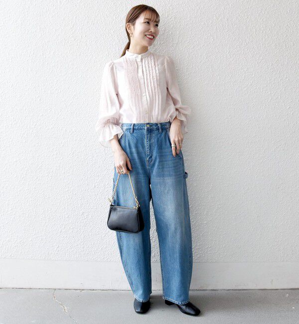 SHIPS any「《一部追加予約》SHIPS any:〈手洗い可能〉シアー フリル バンドカラー シャツ ブラウス」|シャツ・ブラウス|