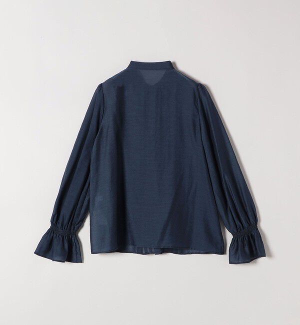 SHIPS any「《一部追加予約》SHIPS any:〈手洗い可能〉シアー フリル バンドカラー シャツ ブラウス」|シャツ・ブラウス|