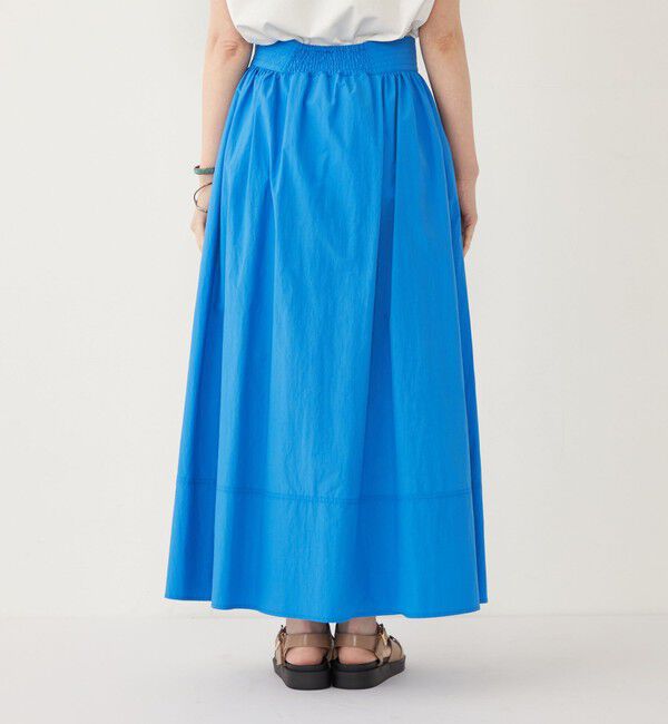 SHIPS Colors 「SHIPS Colors:〈洗濯機可能〉ナイロン ワッシャー タック スカート 2」|フレア|