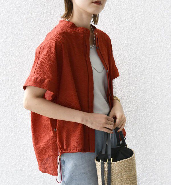 SHIPS for women「〈手洗い可能〉サッカー 裾 ドロスト ドルマン ブラウス 2」|シャツ・ブラウス|