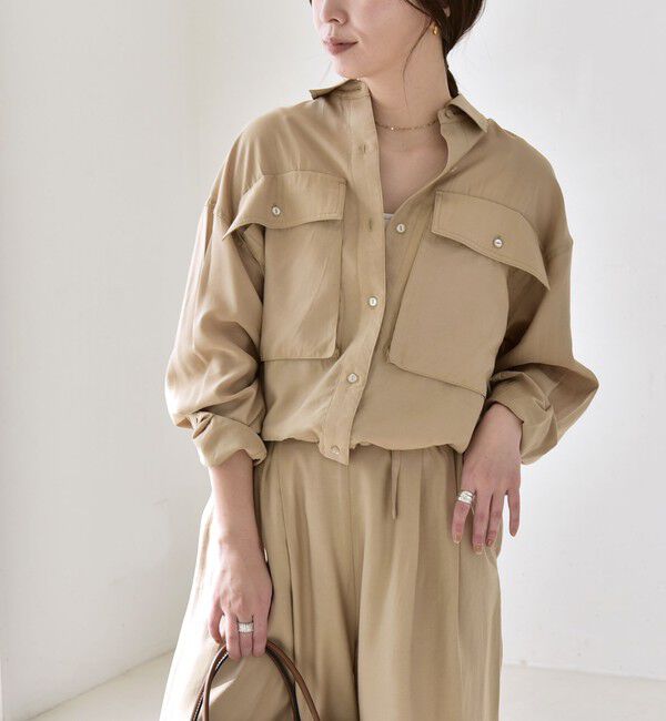 quaranciel「quaranciel:〈洗濯機可能〉ドロスト コンパクト ポケット レギュラー シャツ」|シャツ・ブラウス|