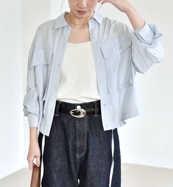 quaranciel「quaranciel:〈洗濯機可能〉ドロスト コンパクト ポケット レギュラー シャツ」|シャツ・ブラウス|