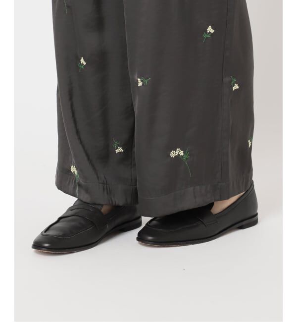 OUTDOOR PRODUCTS Usual Things「フラワーエンブロイダリーサテンイージーパンツ」|スラックス|