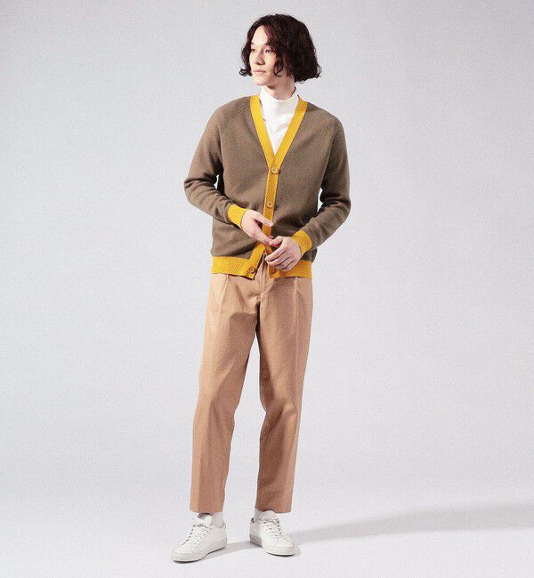 CABaN「CABaN コットンカシミヤ バイカラーVネックカーディガン」|カーディガン|