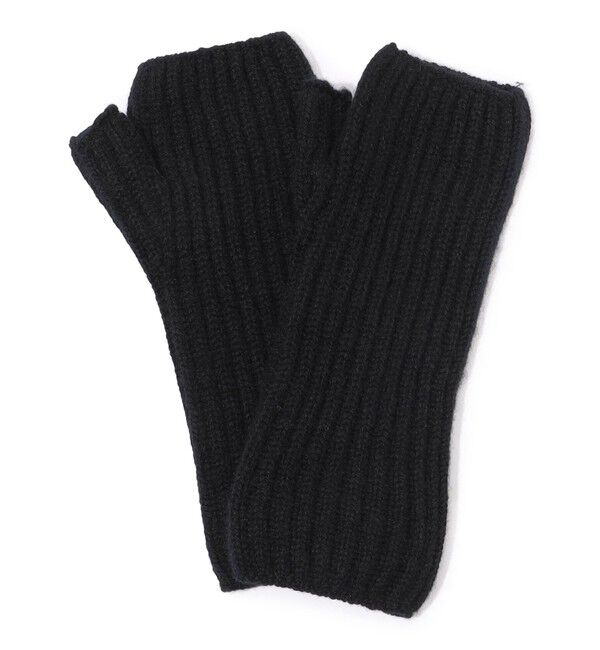 TOMORROWLAND GOODS「Johnstons of Elgin rib rist カシミヤ フィンガーレスグローブ」|手袋|19 ブラック