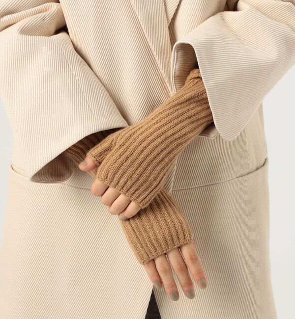 TOMORROWLAND GOODS「Johnstons of Elgin rib rist カシミヤ フィンガーレスグローブ」|手袋|