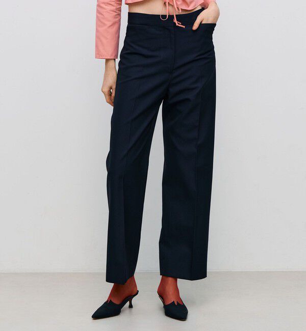 BACCA「ウールシルク スリムテーパードパンツ」|スラックス|