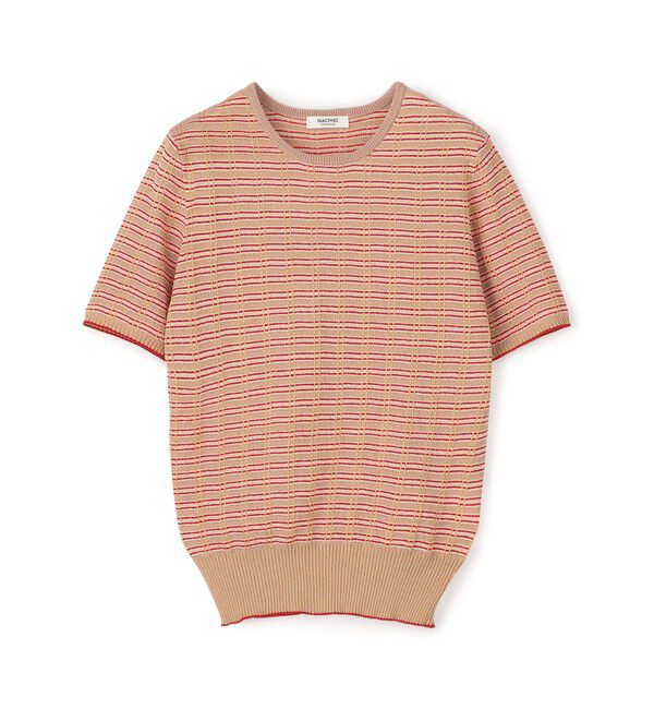 MACPHEE「コットンナイロンラメチェック クルーネックプルオーバー」|ニット・セーター|46 ブラウン系