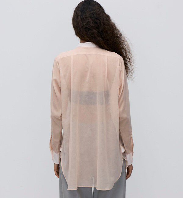 BACCA「コットンオーガンジー バンドカラーコンビシャツ」|シャツ・ブラウス|