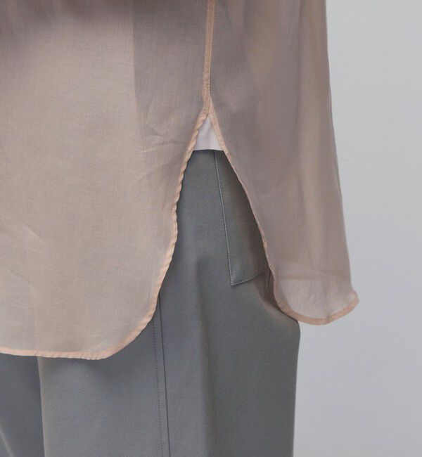 BACCA「コットンオーガンジー バンドカラーコンビシャツ」|シャツ・ブラウス|