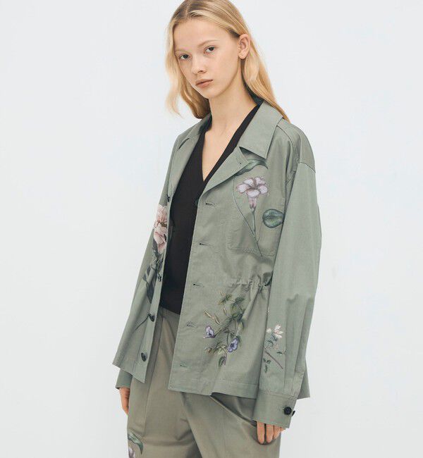 CABaN「コットンツイル フラワープリントブルゾン」|テーラードジャケット|