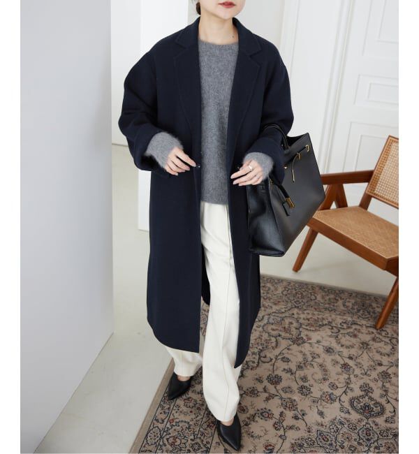 SLOBE IENA「《WEB限定/追加2》souple woolダブルフェイスチェスターコート」|チェスターコート|