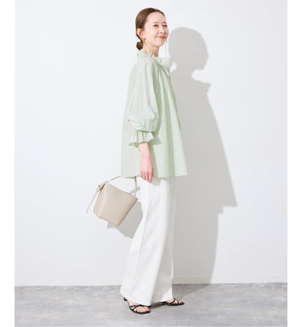 SLOBE IENA「《追加》タイプライターフリルブラウス」|シャツ・ブラウス|