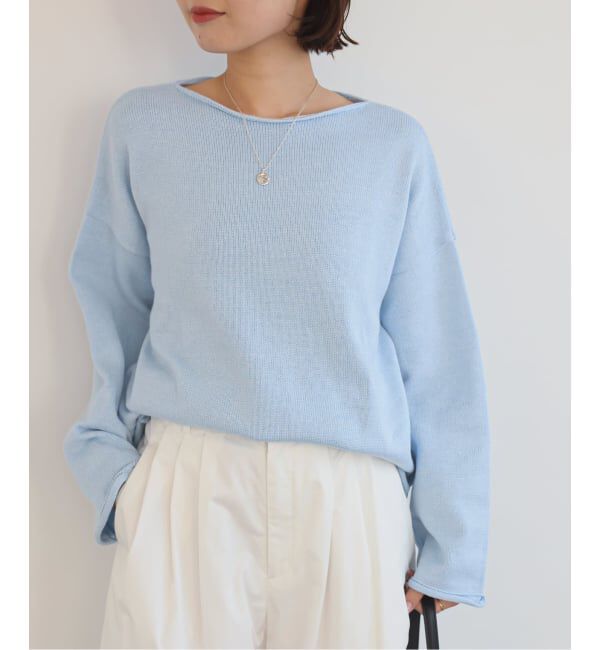 SLOBE IENA「TRICOTS JEAN MARC/トリコットジーンマルク SLOBE別注 ニットプルオーバー」|ニット・セーター|サックスブルー B