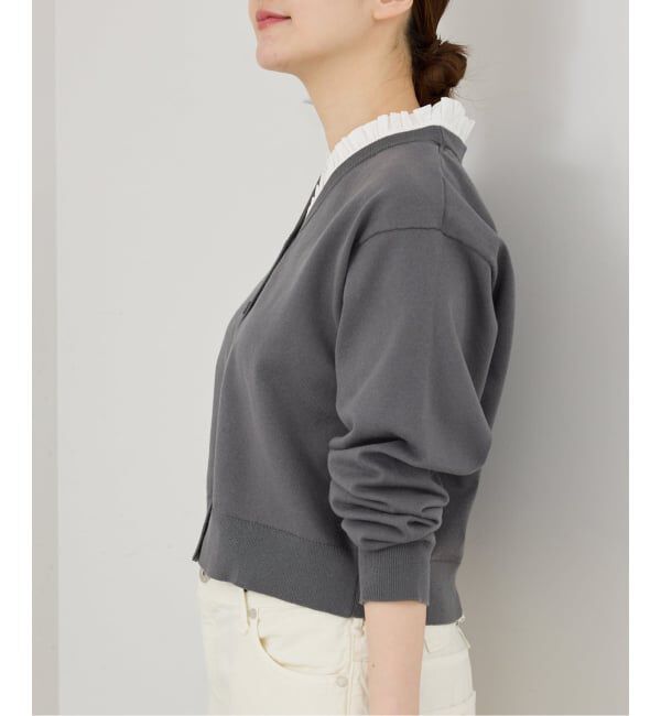 IENA「ウォッシャブル 2WAYフリルニットカーディガン」|カーディガン|