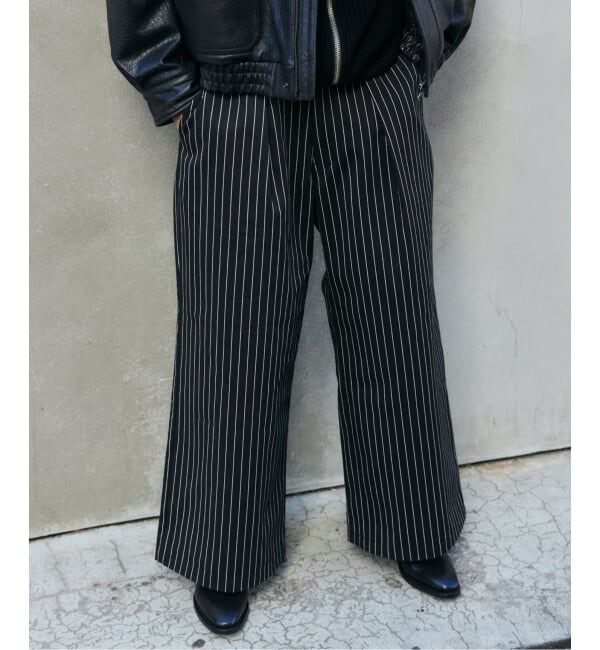 JOURNAL STANDARD「ピン ストライプ バギー ツイル パンツ」|スラックス|ブラック