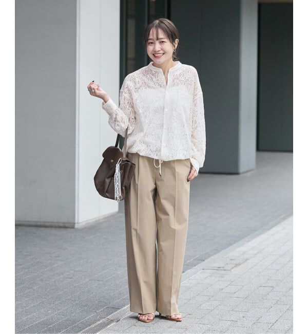 JOURNAL STANDARD「《WEB限定追加予約2》スタンドカラーレースロングスリーブブラウス」|シャツ・ブラウス|