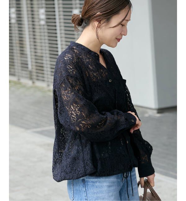 JOURNAL STANDARD「《WEB限定追加予約2》スタンドカラーレースロングスリーブブラウス」|シャツ・ブラウス|