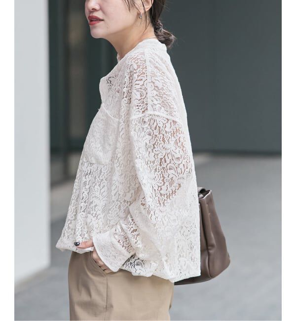 JOURNAL STANDARD「《WEB限定追加予約2》スタンドカラーレースロングスリーブブラウス」|シャツ・ブラウス|