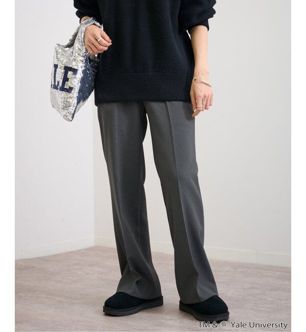 FRAMeWORK「≪追加≫セミフレアパンツ2」|スラックス|ブラック C