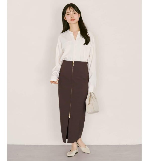 NOBLE「《追加3》RyNyコンフォートストレッチジップタイトスカート」|スカート|