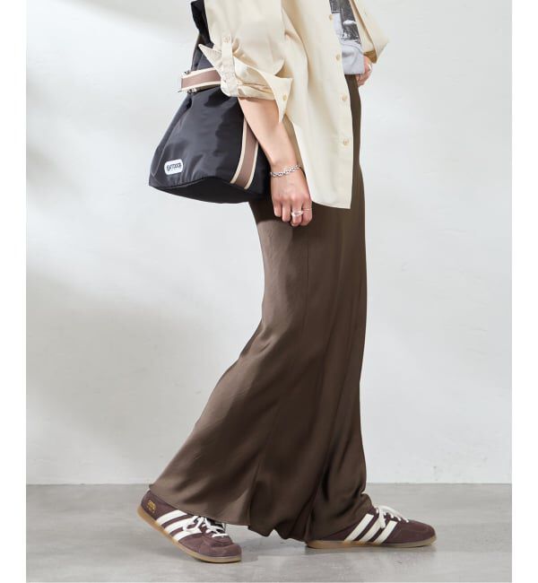 U by SPICK&SPAN「《追加》サテンロングスカート」|スカート|