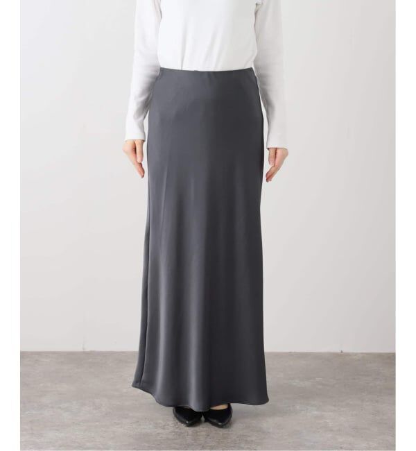 U by SPICK&SPAN「《追加》サテンロングスカート」|スカート|