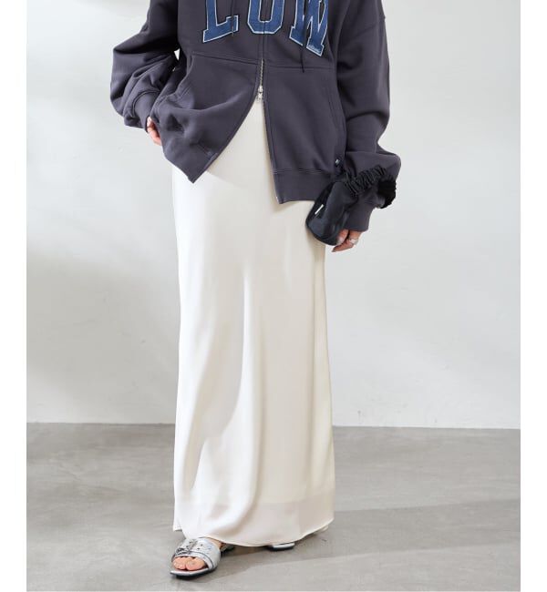 U by SPICK&SPAN「《追加》サテンロングスカート」|スカート|