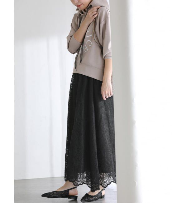  「【洗える】TORRAZZO DONNA/トラッゾドンナ 別注レーススカート」|スカート|ブラック