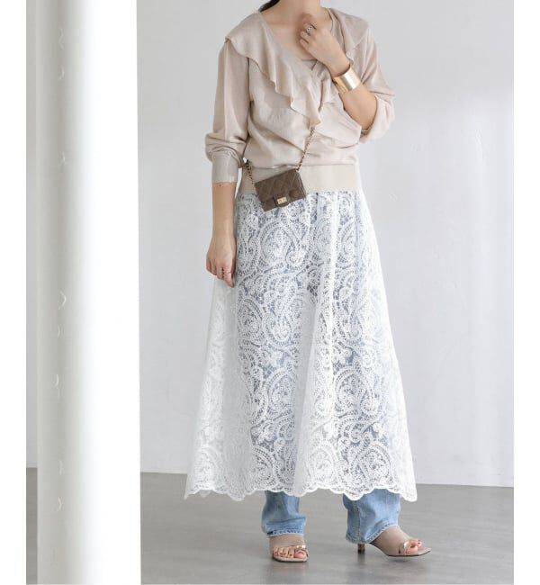  「【洗える】TORRAZZO DONNA/トラッゾドンナ 別注レーススカート」|スカート|ホワイト
