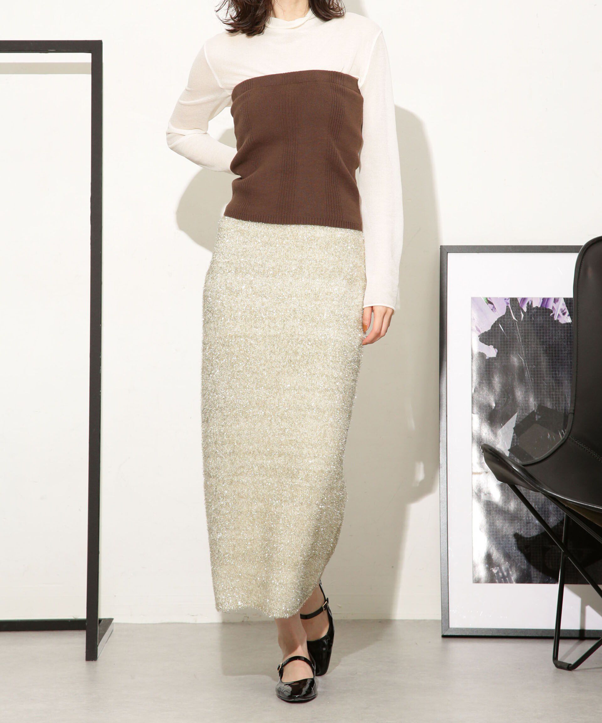 nano･universe「ラメシャギーニットスカート」|スカート|