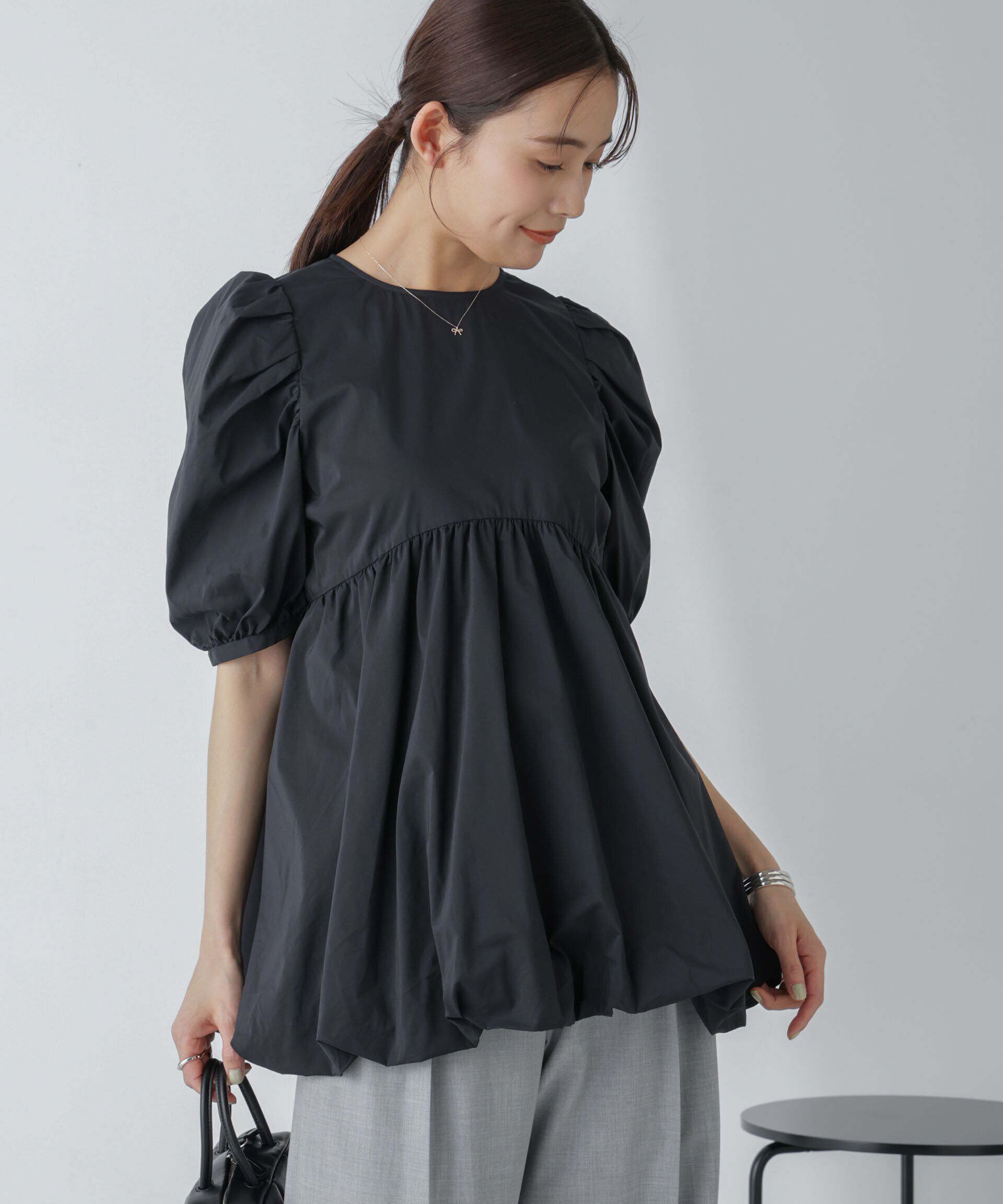 nano･universe「「星玲奈&times;NANO universe」タックスリーブバルーンブラウス」|シャツ・ブラウス|