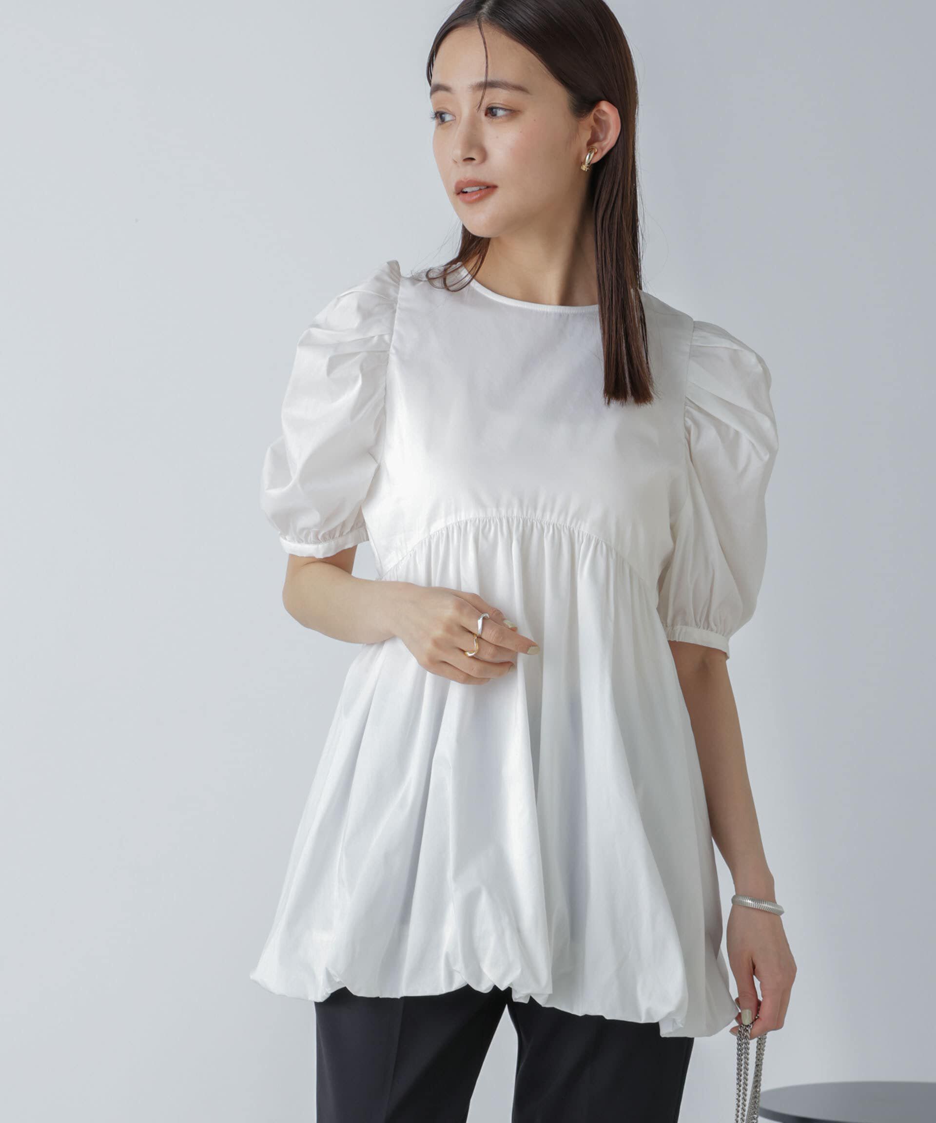 nano･universe「「星玲奈&times;NANO universe」タックスリーブバルーンブラウス」|シャツ・ブラウス|