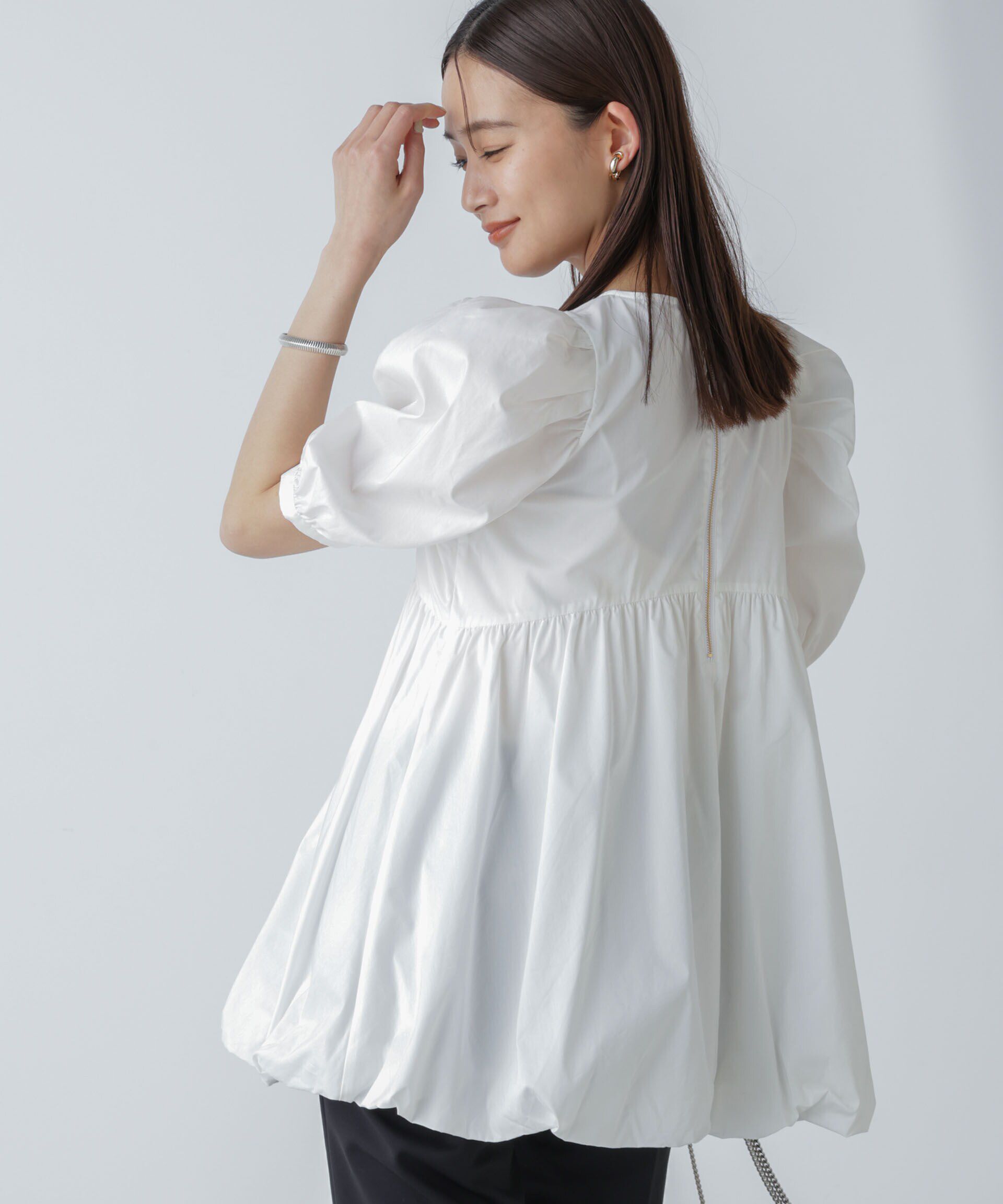 nano･universe「「星玲奈&times;NANO universe」タックスリーブバルーンブラウス」|シャツ・ブラウス|