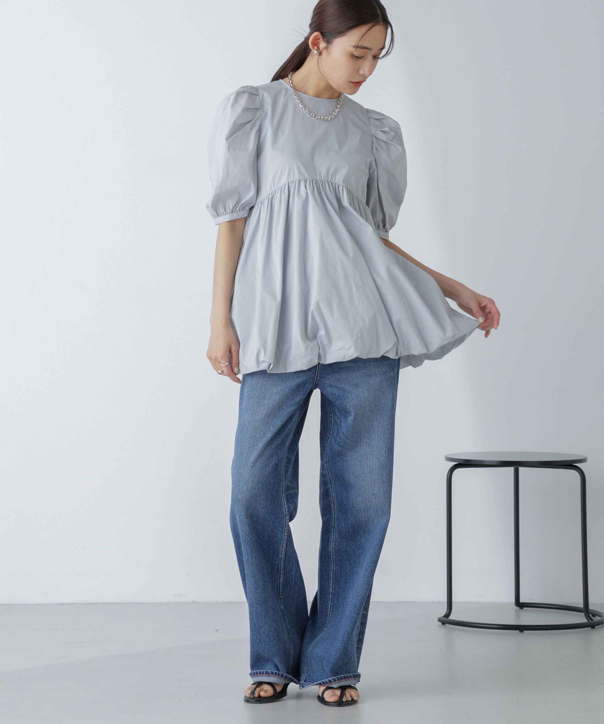 nano･universe「「星玲奈&times;NANO universe」タックスリーブバルーンブラウス」|シャツ・ブラウス|