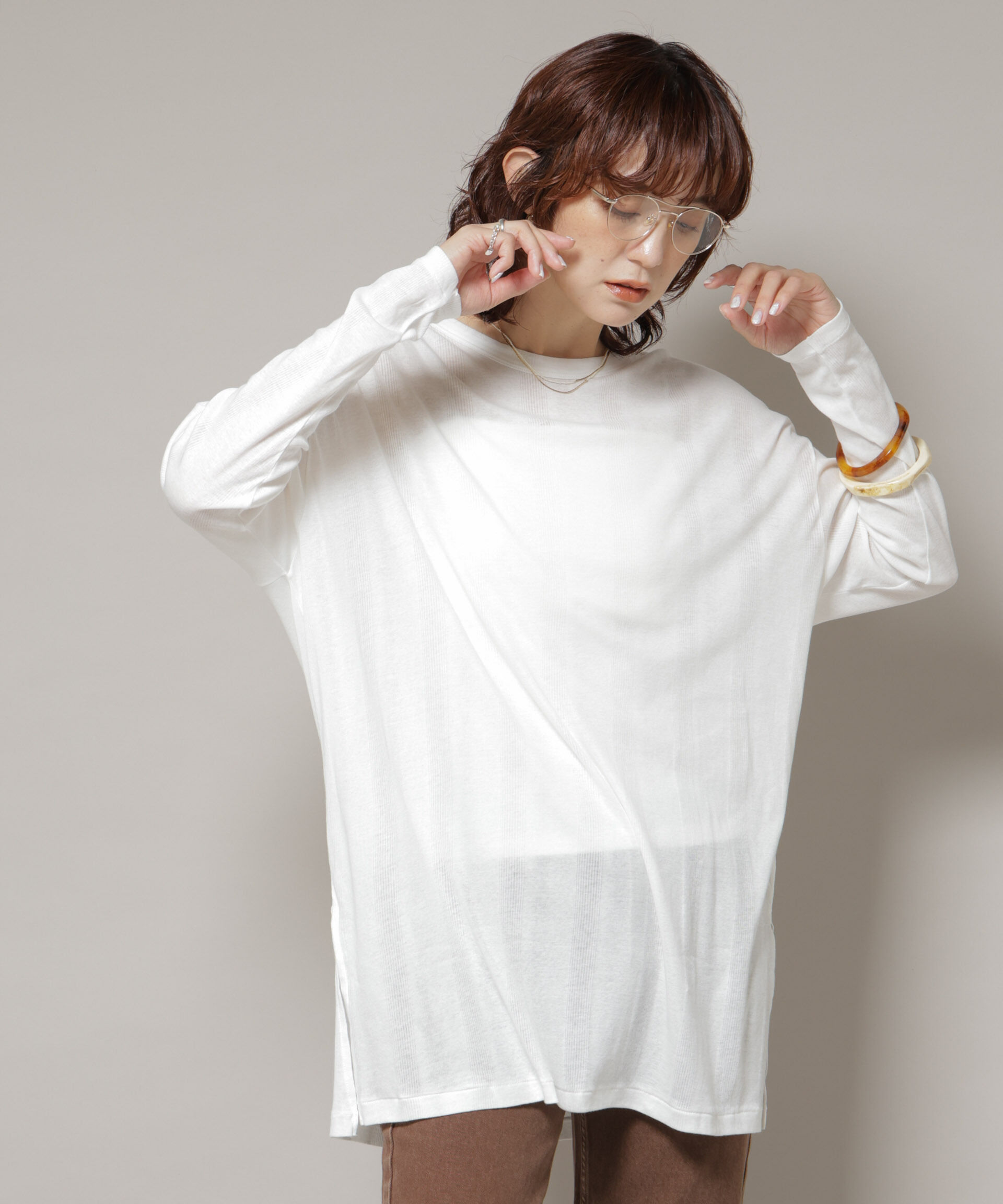 nano･universe「Robert P. Miller/Light Prib Crew L/S tee」|Tシャツ・カットソー|